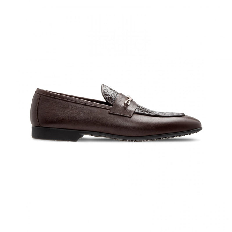 Moreschi 043160 MS Alligator & Calfskin Loafers Dark Brown