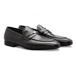 Moreschi 043160 NE Alligator & Calfskin Loafers Black