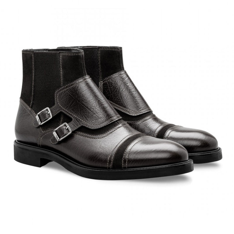 Moreschi 043195 NE Calfskin and Suede Boots Black