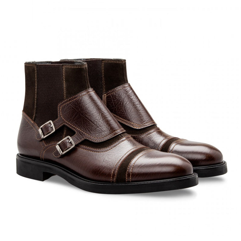 Moreschi 043195 TM Calfskin and Suede Boots Dark Brown