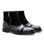 Moreschi 043196 Calfskin and Suede Boots Black