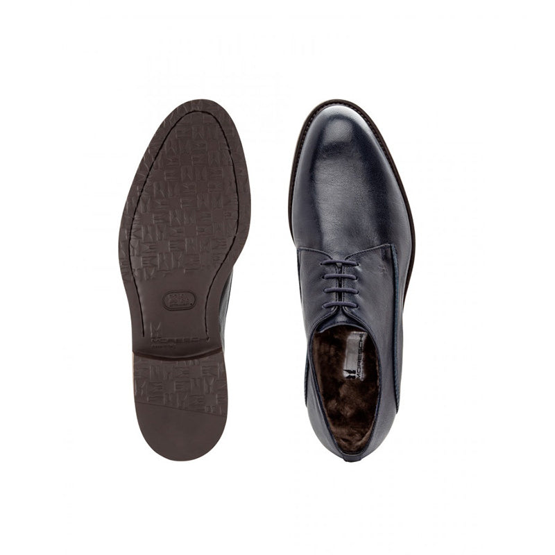 Moreschi 043198A Goatskin Derby Shoes Dark Blue