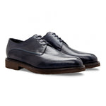 Moreschi 043198A Goatskin Derby Shoes Dark Blue