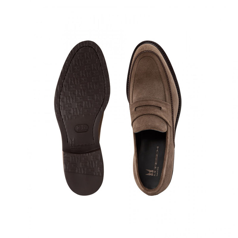 Moreschi 043199Q Suede Loafer Shoes Light Grey