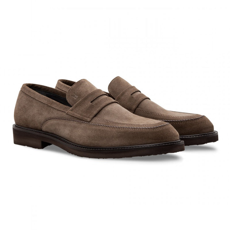 Moreschi 043199Q Suede Loafer Shoes Light Grey