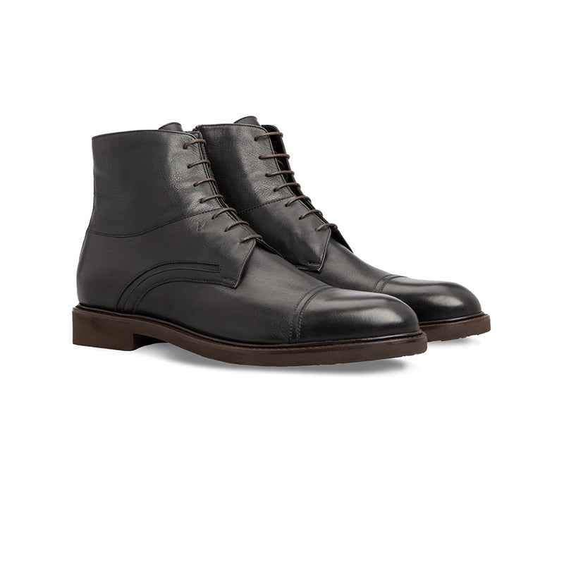 Moreschi 043552A Calfskin Ankle Boots Black