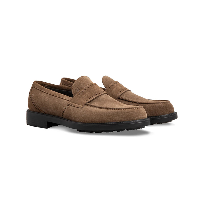 Moreschi 043561A Suede Loafer Shoes Taupe