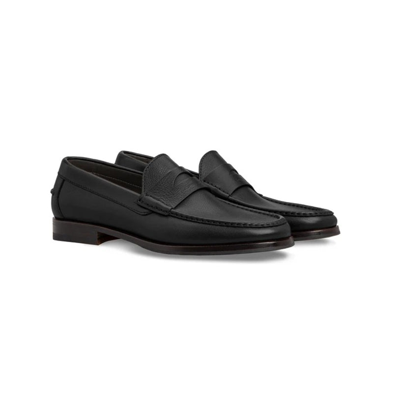 Moreschi 043588B Calfskin Loafer Shoes Black