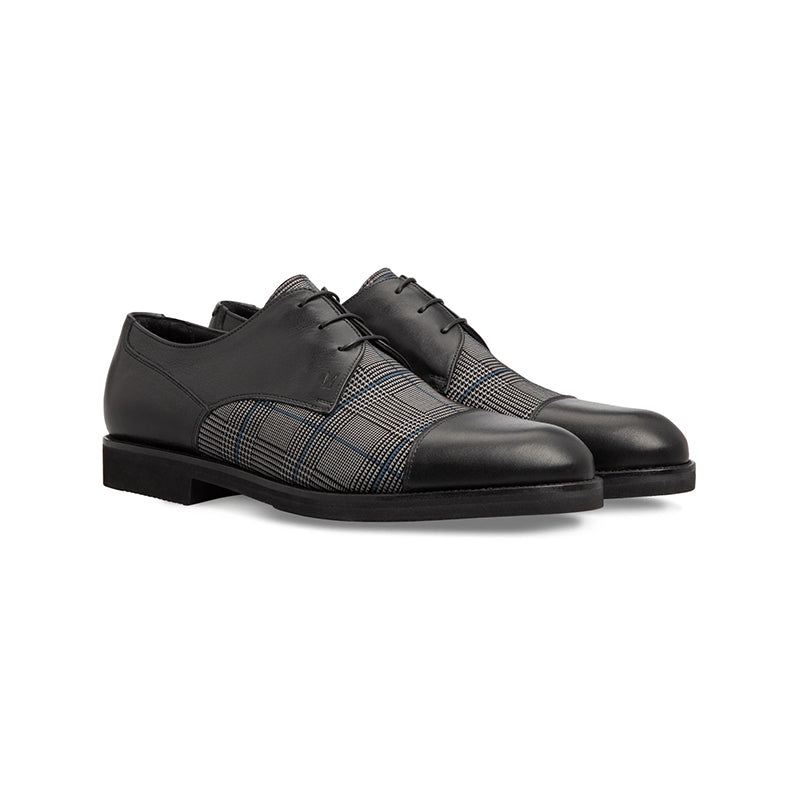 Moreschi 043623B Calfskin Derby Shoes Black