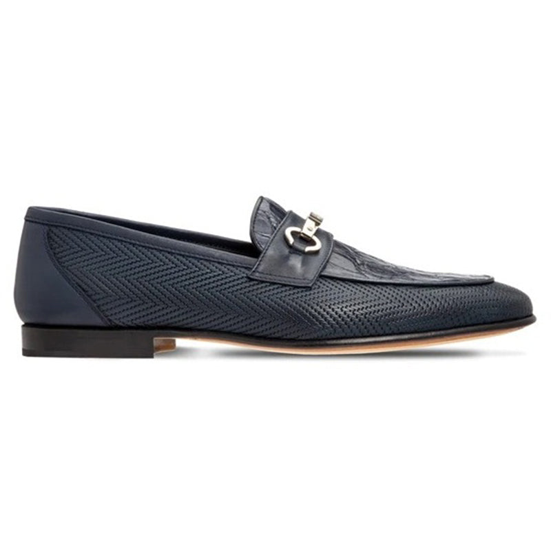 Moreschi 043664-BS Crocodile & Calf Loafers Dark Blue