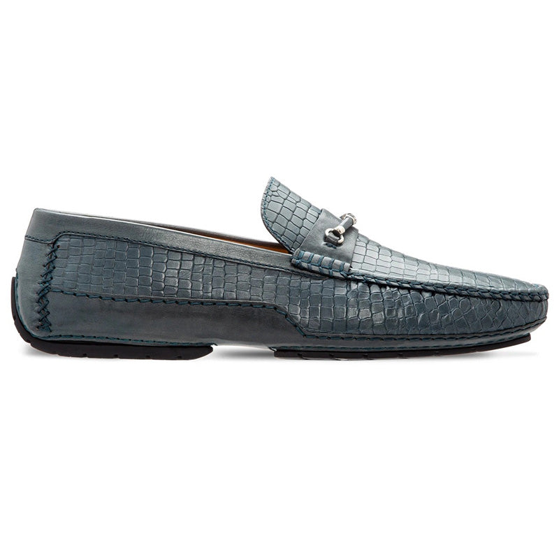 Moreschi 043708A Printed Leather Driver Light Blue