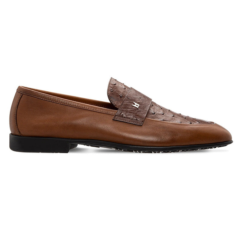 Moreschi 043731-MM Calfskin And Ostrich Loafer Brown