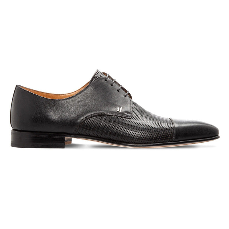 Moreschi 043764 Perforated Calfskin Derby Black