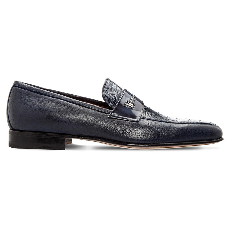 Moreschi 043768A Peccary And Ostrich Loafer Blue