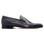 Moreschi Peccary & Ostrich Loafers Blue
