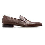 Moreschi Peccary / Ostrich Leather Loafer Dark Brown