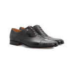Moreschi 043770A Deerskin & Ostrich Oxford Black