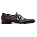 Moreschi 043771A Deerskin & Ostrich Monk Strap Black