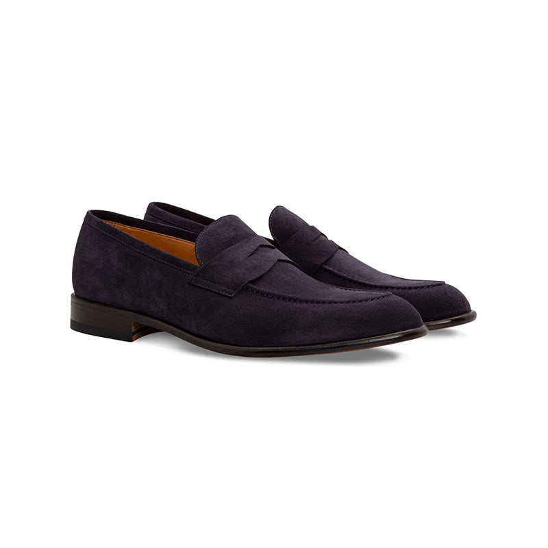 Moreschi 043802A Suede Loafer Dark Blue