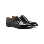 Moreschi 043814A Leather Double Monkstrap Shoes Black