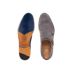 Moreschi 043814L-GS Suede Double Monkstrap Shoes Grey