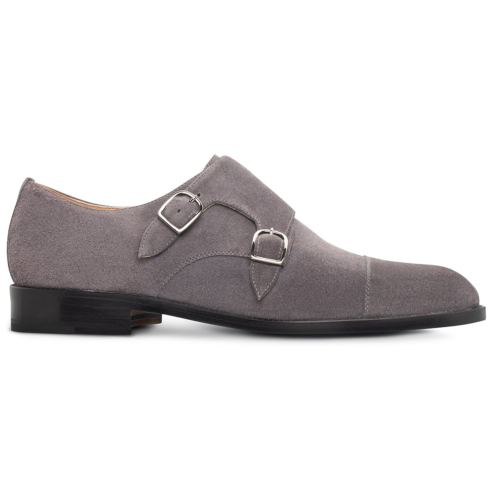 Moreschi 043814L-GS Suede Double Monkstrap Shoes Grey