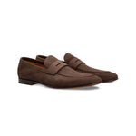 Moreschi 043848 Perforated Suede Loafer Dark Brown