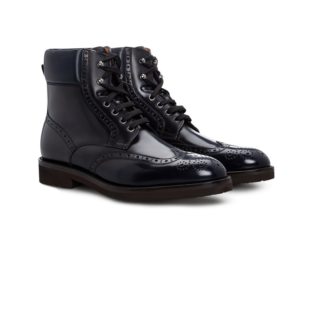 Moreschi 043941D Lace Up Boots Navy Blue