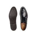 Moreschi 043942A Leather Double Monkstrap Shoes Navy Blue