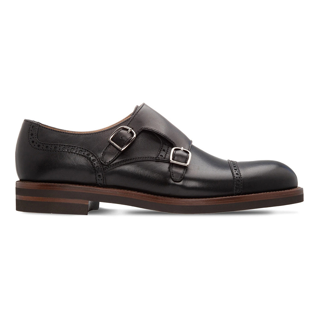 Moreschi 043955A Calfskin Double Monkstrap Shoes Black
