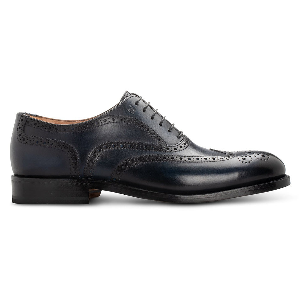Moreschi 044001C Leather Oxford Shoes Navy Blue
