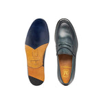 Moreschi 044002C-BS Leather Loafers Antique Petrol Blue