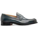 Moreschi 044002C-BS Leather Loafers Antique Petrol Blue