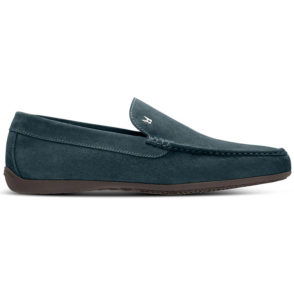 Moreschi 044014A-BS Suede Loafers Petrol Blue
