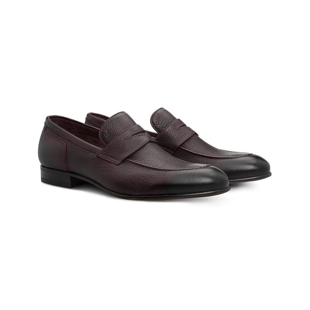 Moreschi 044029B Leather Loafers Bordeaux