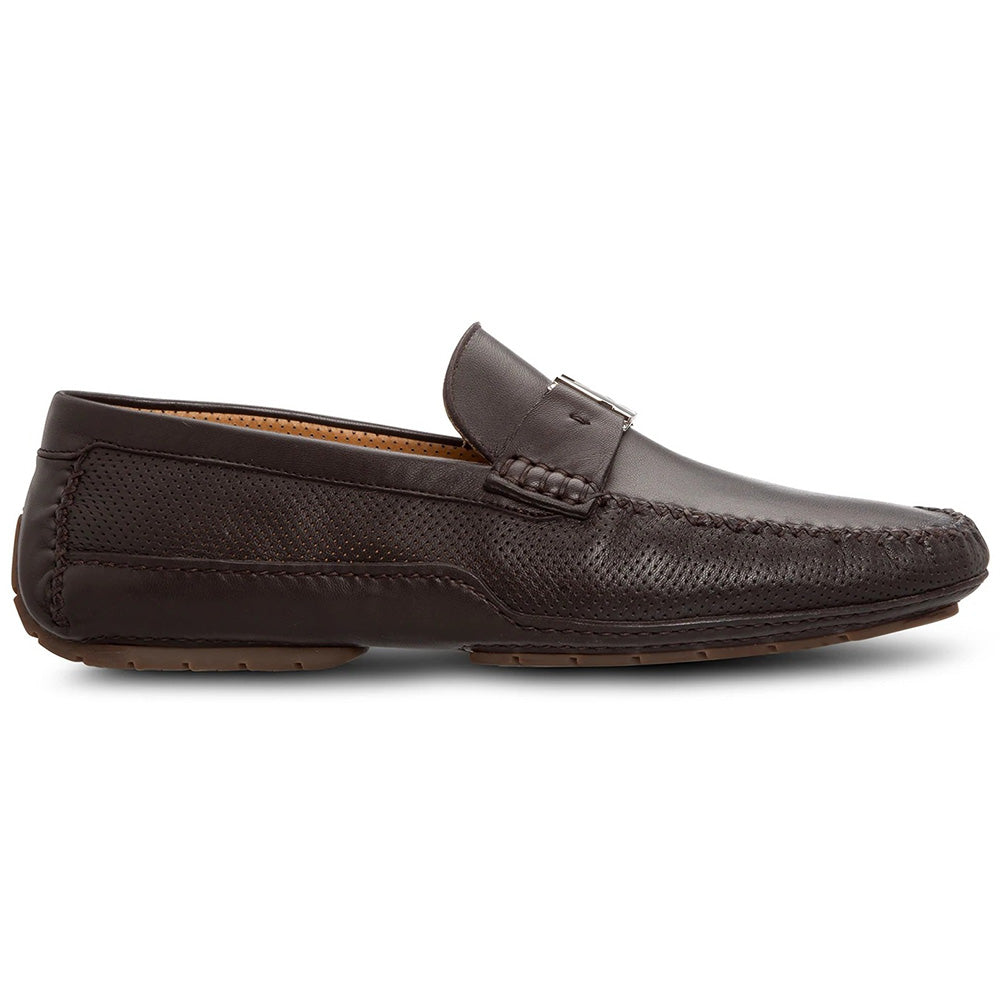Moreschi 044034C Perforated Driving Loafers Dark Brown