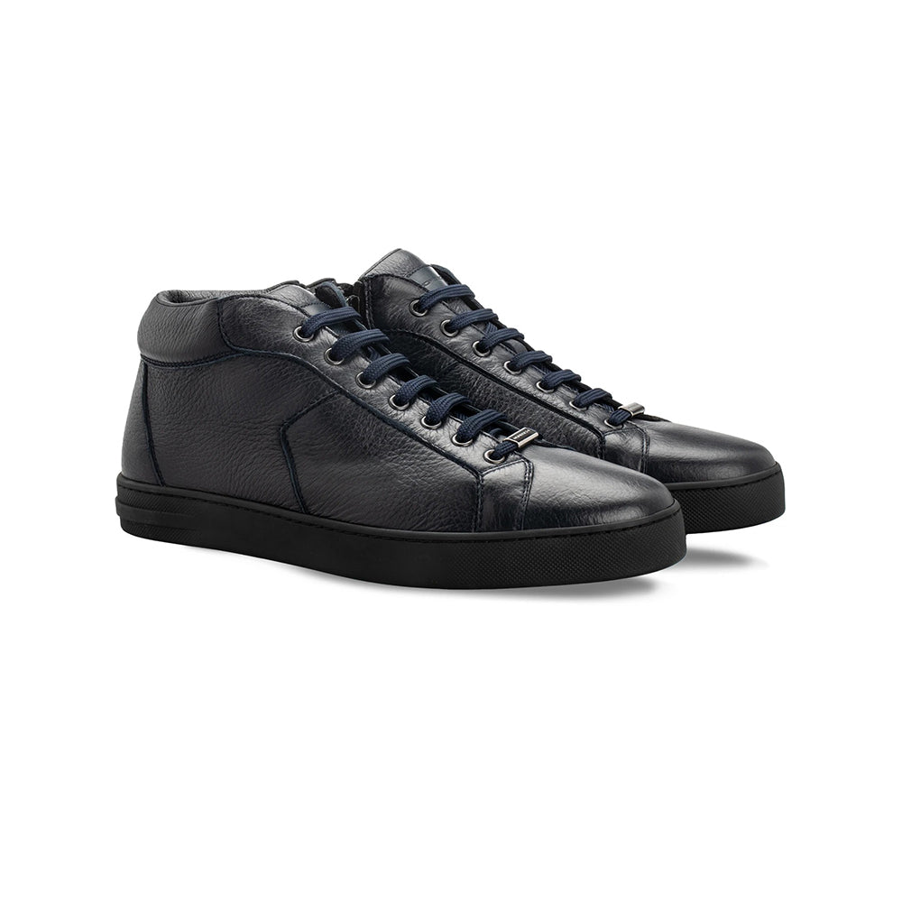 Moreschi 044041A Deerskin Sneakers Navy Blue