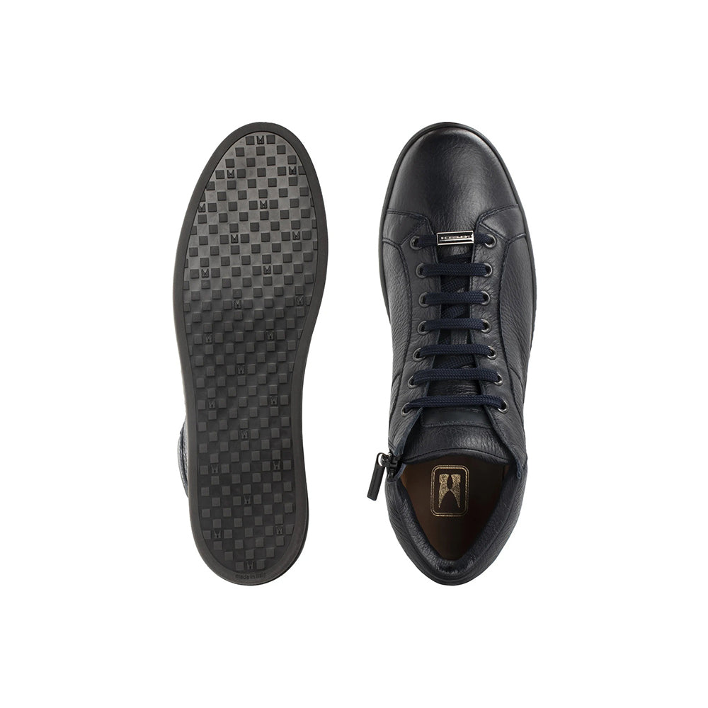 Moreschi 044041A Deerskin Sneakers Navy Blue