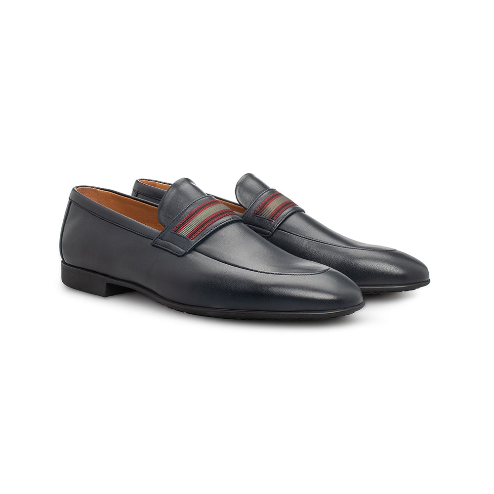 Moreschi 044057A Leather Loafers Navy Blue