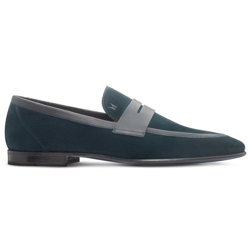 Moreschi 044061 Suede Loafers Petrol Blue