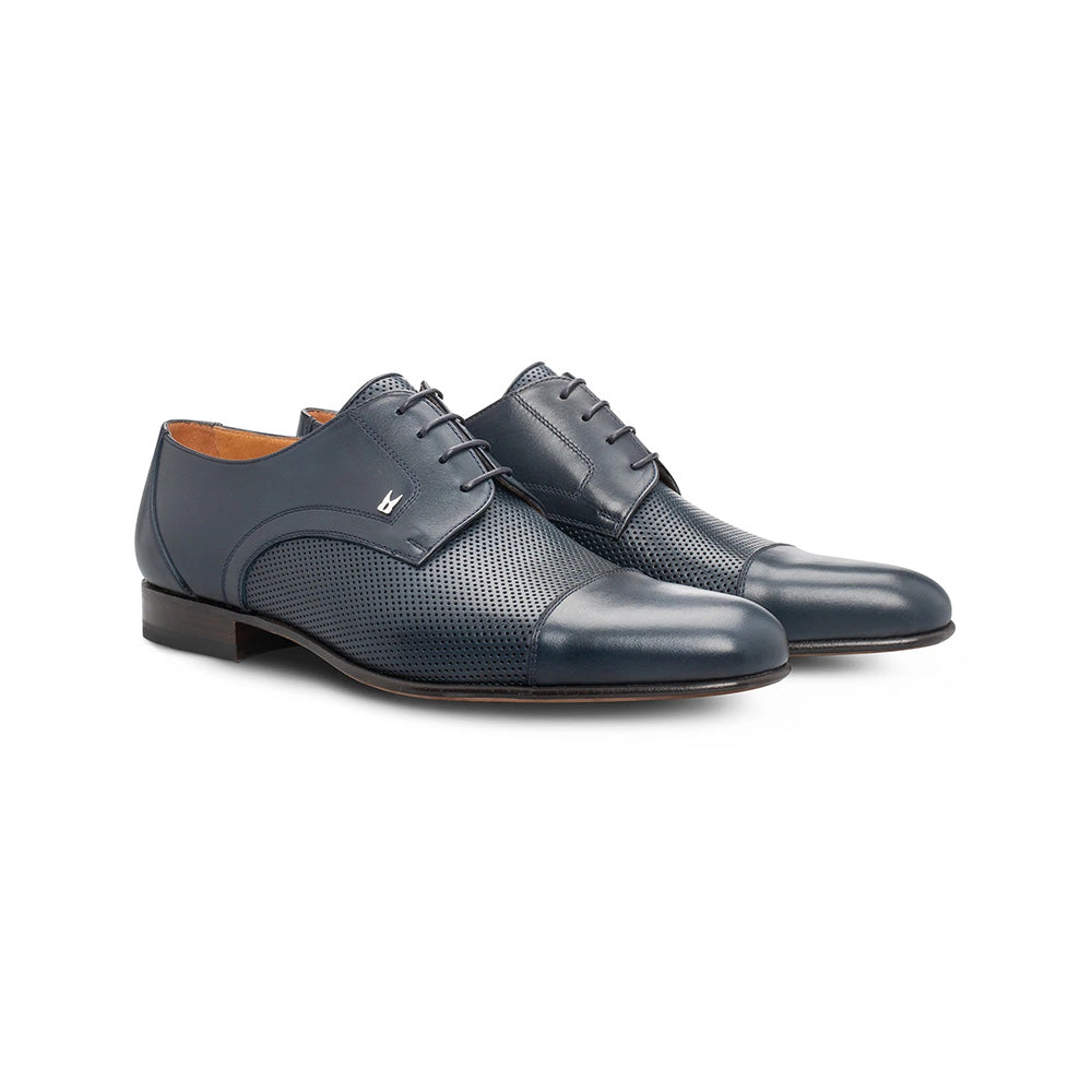 Moreschi 044103 Leather Derby Navy Blue