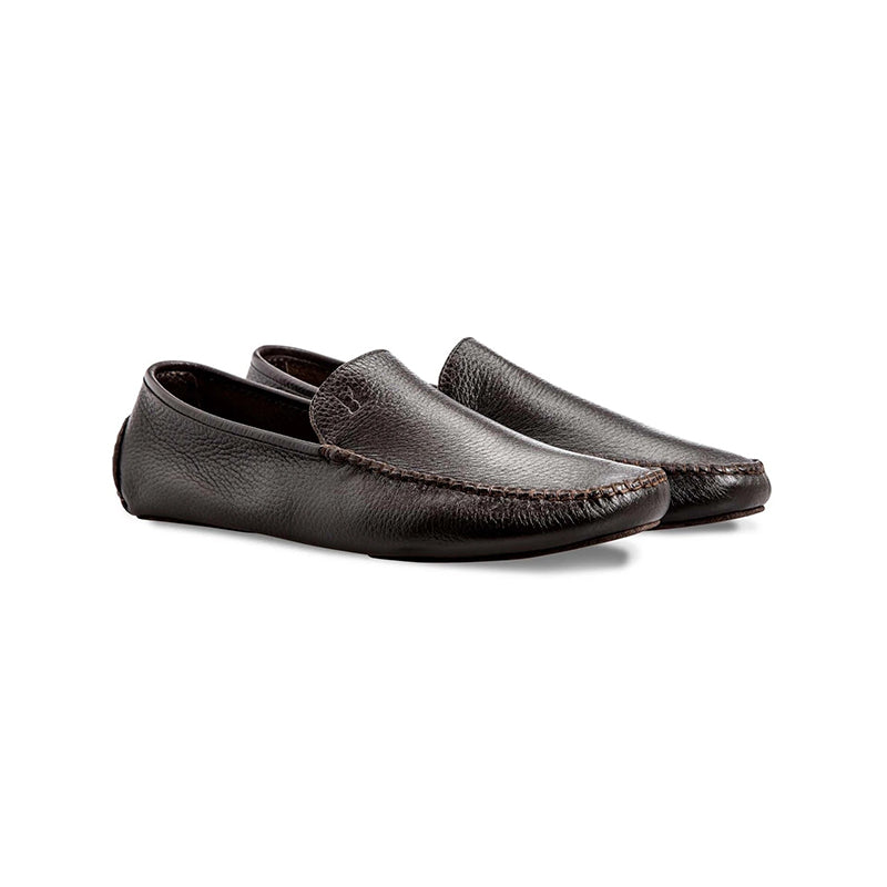 Moreschi Cortina Deerskin Slippers Brown