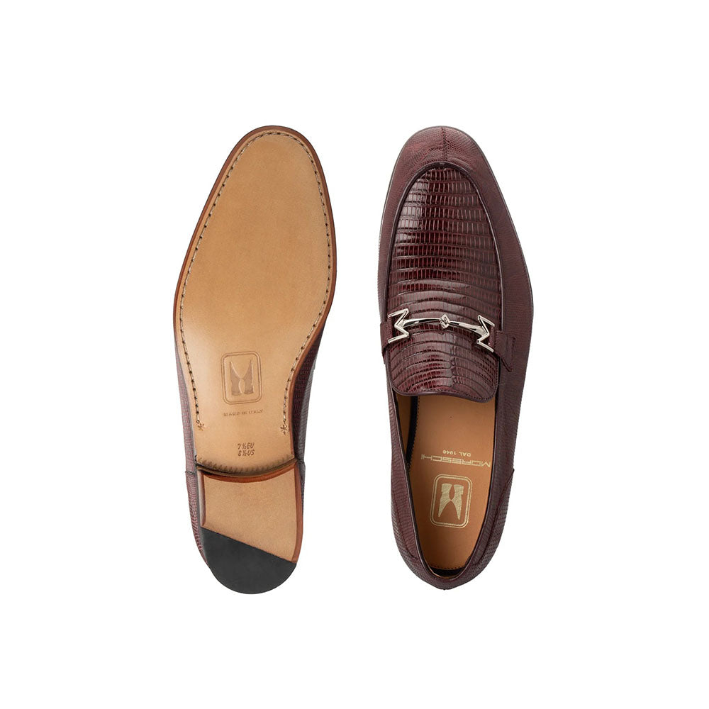 Moreschi 194497C Leather Loafers Rouge Noir