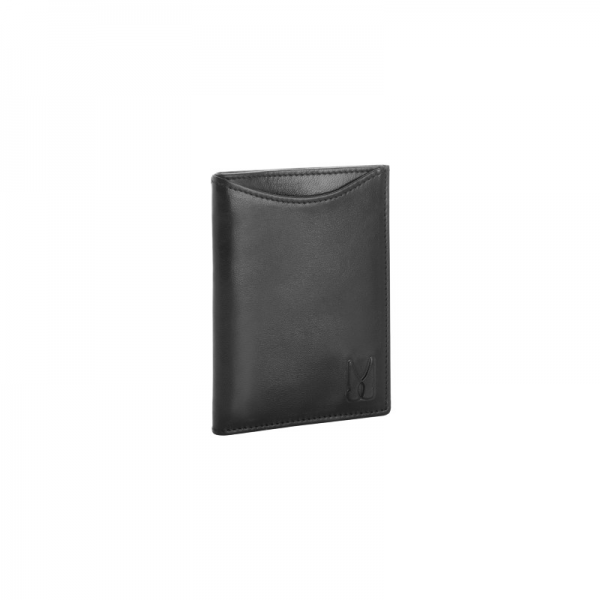 Moreschi 2000001000335 Calfskin Leather vertical wallet Black