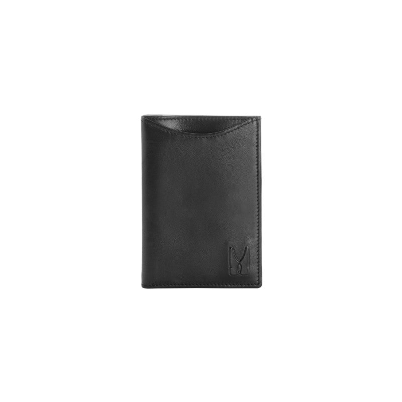 Moreschi 2000001000335 Calfskin Leather vertical wallet Black