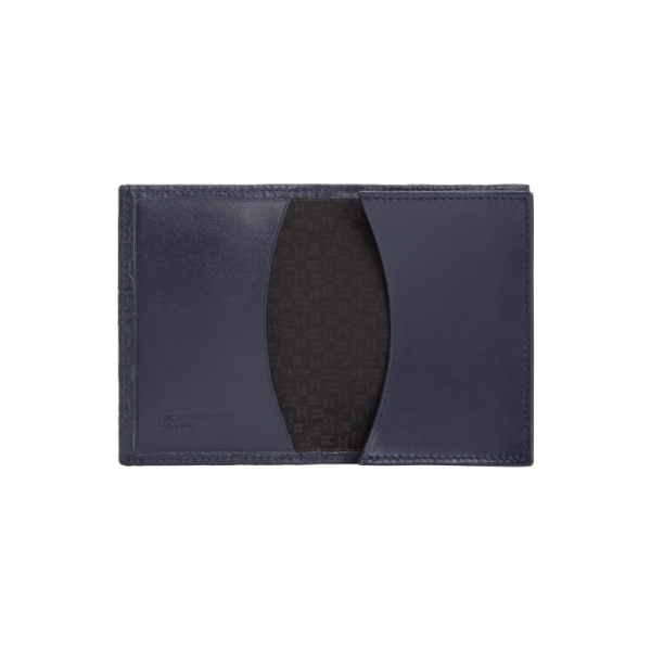 Moreschi 2000001000342 Printed calfskin Leather vertical card holder Dark Blue