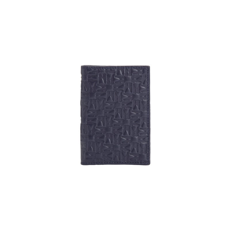 Moreschi 2000001000342 Printed calfskin Leather vertical card holder Dark Blue