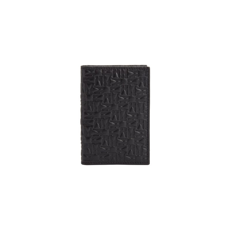 Moreschi 2000001000359 Printed calfskin Leather vertical card holder Black