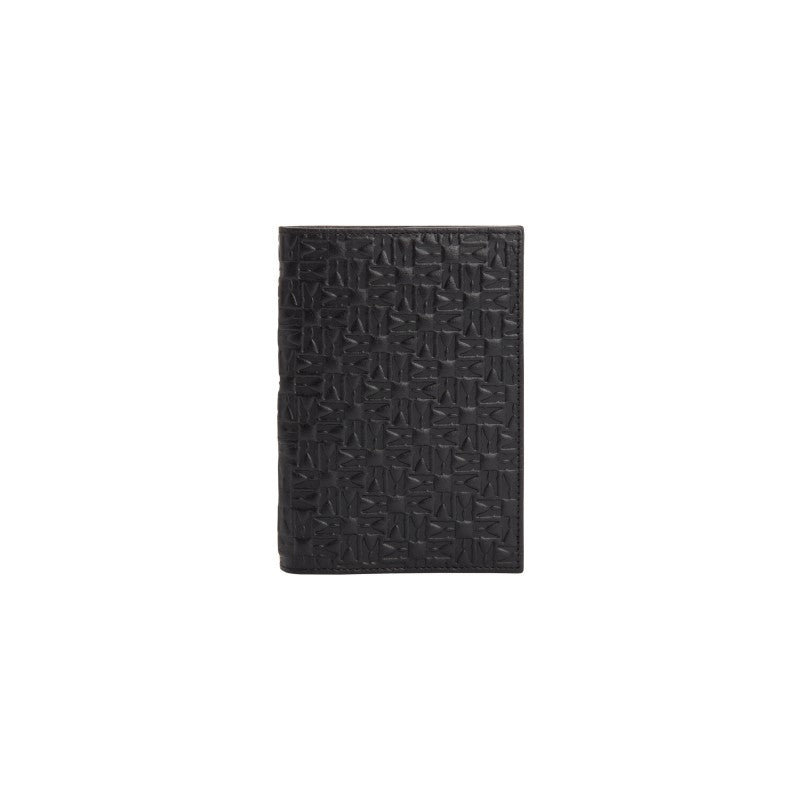 Moreschi 2000001000373 Printed calfskin Leather vertical passport holder Black