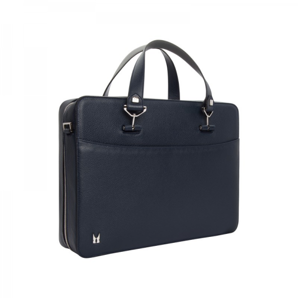 Moreschi 2000001006894 Calfskin Leather briefcase Dark Blue
